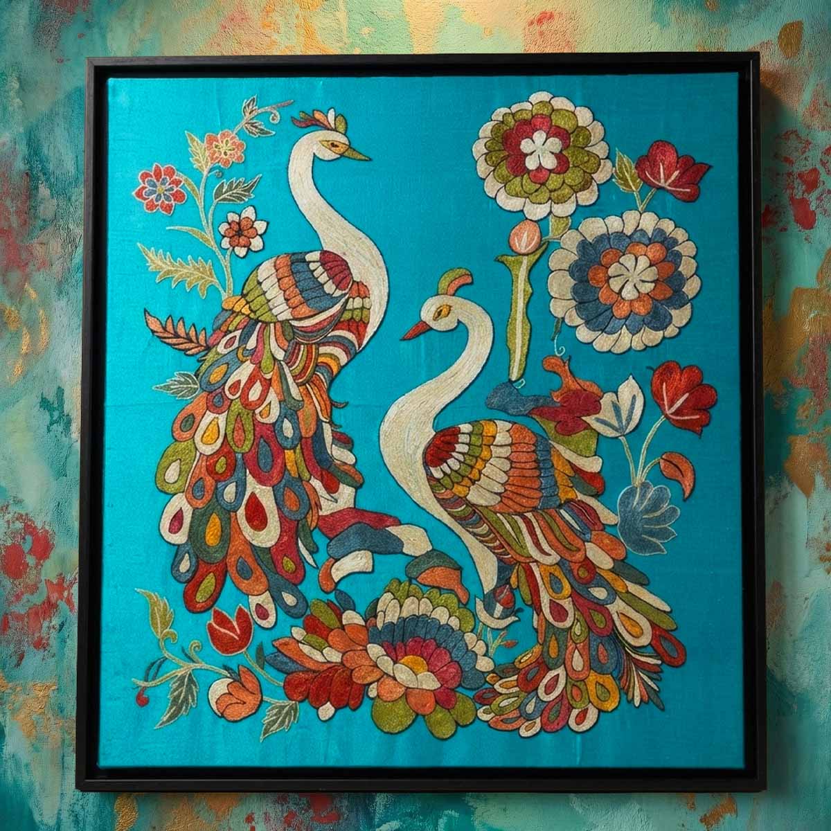 Cranes on Turquoise